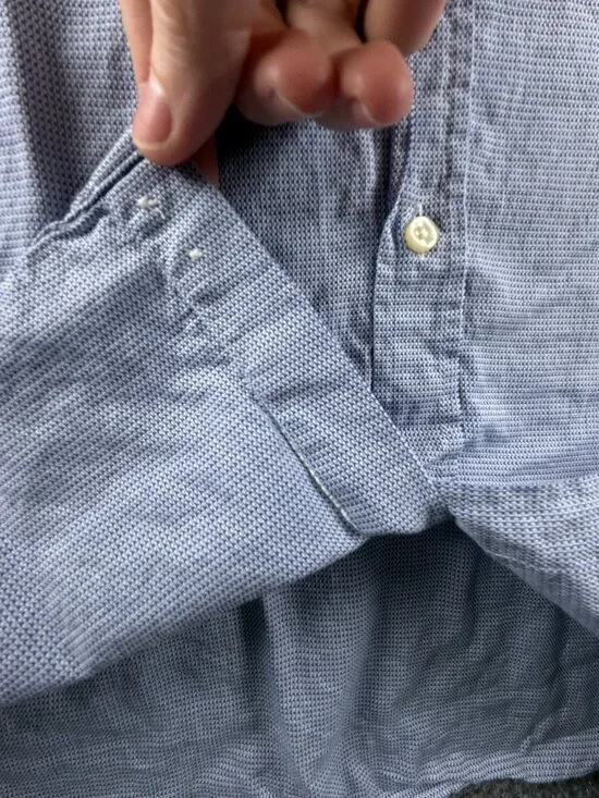 Armani Collezioni Modern Check Large Blue Mens Button Up Shirt Italian Spread - Picture 10 of 15